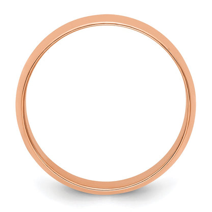 14K Rose Gold 7mm LTW Half Round Wedding Band Ring