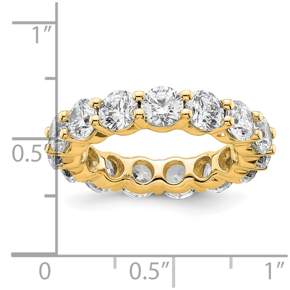 14K Yellow Gold Polished Size 5.5 Shared Prong 4 carat Diamond Complete Eternity Wedding Band Ring
