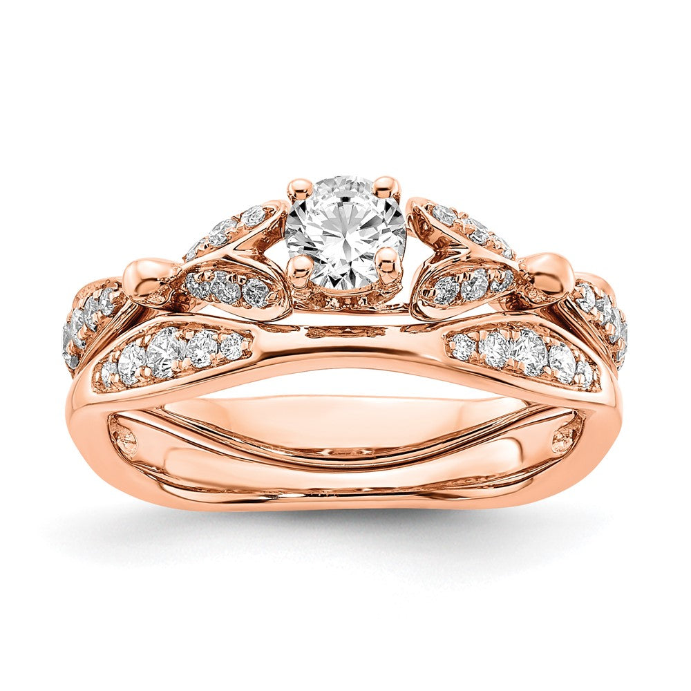 10K Rose Gold Semi-Mount Diamond Engagement Ring