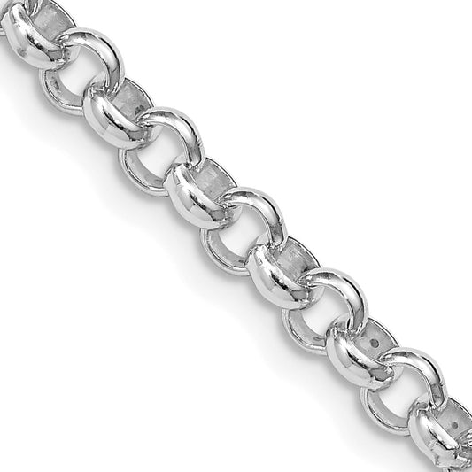 Sterling Silver Rhodium-plated 4.6mm Rolo 36 Inch Chain