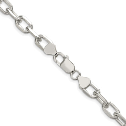 Sterling Silver Rhodium-plated 7.5mm Diamond-cut Long Link Cable 26 Inch Chain