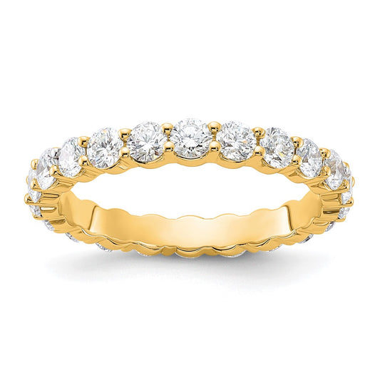 14K Yellow Gold 1 1/2 carat Lab Grown Diamond VS+ F+ Round Complete Channel Set Size 8 Eternity Wedding Band Ring