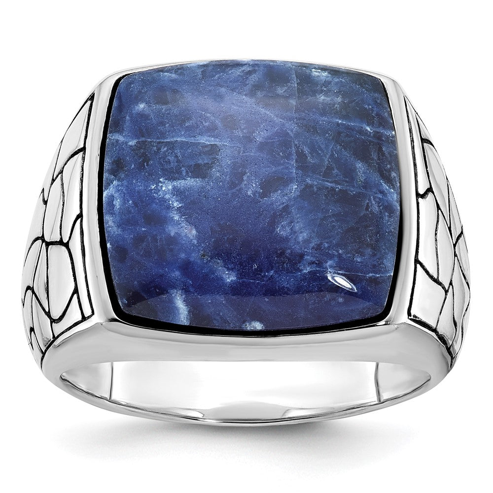 14K White Gold IBGoodman Men's Sodalite Ring