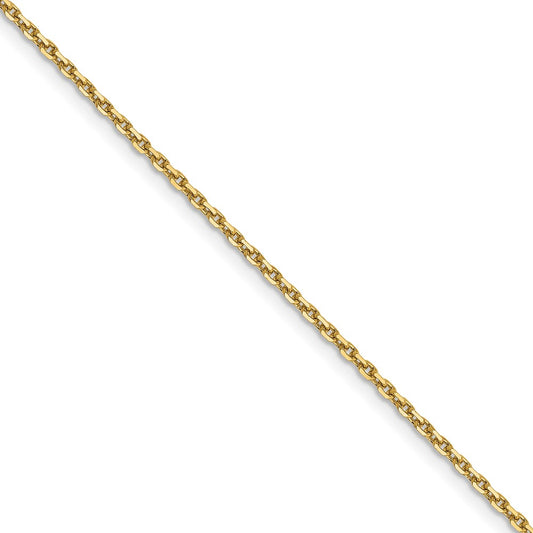 14K Yellow Gold 1.4mm D/C Round Open Link Cable Chain (100 Inch Spool)