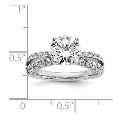 True Origin 14K White Gold 2 5/8 carat Lab Grown Diamond VS+ F+ Complete Round Engagement Ring