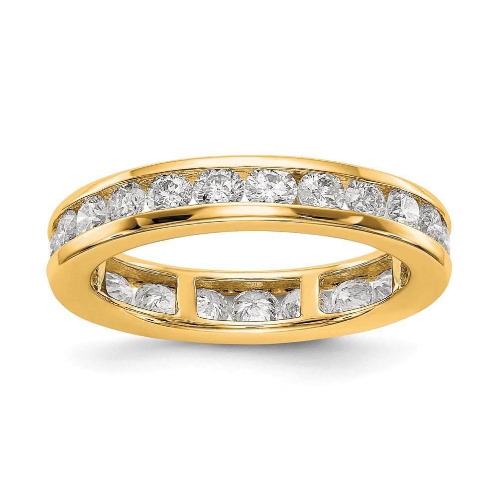 14K Yellow Gold Polished 1.5ct Channel Diamond Eternity Wedding Band Ring