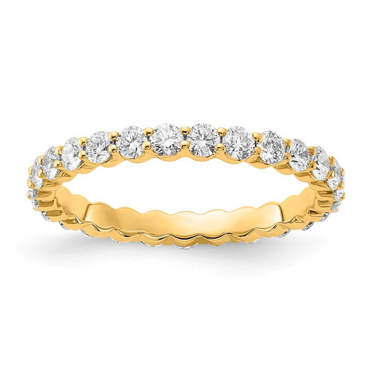 14K Yellow Gold 1 carat Lab Grown Diamond VS+ F+ Round Complete Channel Set Size 4.5 Eternity Wedding Band Ring