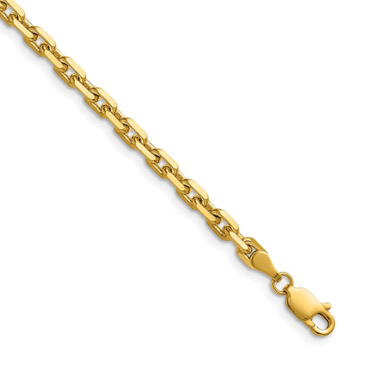 14K Yellow Gold 3.90mm D/C French Link 18 Inch Chain