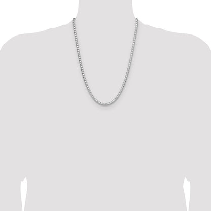 Sterling Silver 4.7mm D/C Square Franco 24 Inch Chain