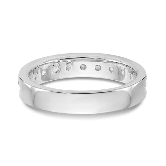 14K White Gold 11-Stone Dia Channel Wedding Band Ring