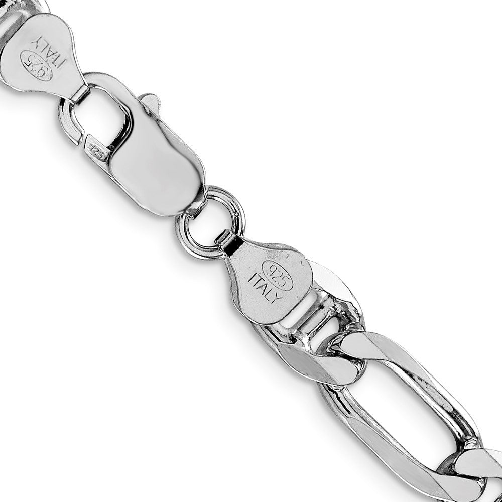 Sterling Silver Rhodium-plated 8.25mm Figaro Anchor 20 Inch Chain