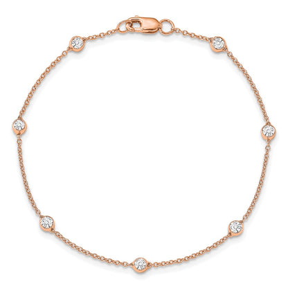 True Origin 14K Rose Gold 1/2 carat Lab Grown Diamond VS+ F+ Complete 9 Station 9 in Bracelet