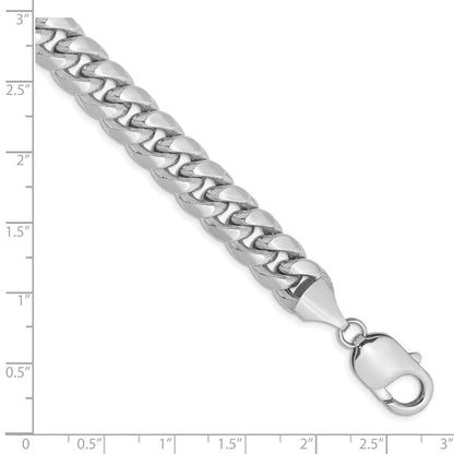 14K White Gold 9.3mm Semi-Solid Miami Cuban 8 Inch Chain