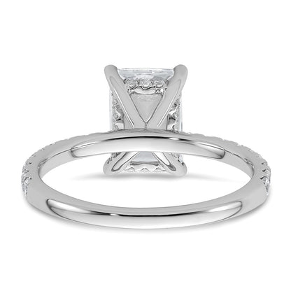 14K White Gold 2 3/8 carat Certified Lab Grown Diamond VS/SI+ G+ Radiant Complete Solitaire with Flair Engagement Ring
