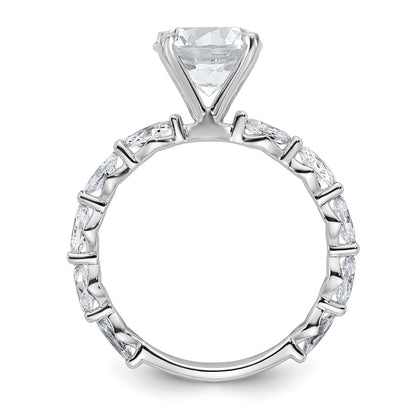 True Origin 14K White Gold 5/8 carat Lab Grown Diamond VS+ F+ Semi-Mount Round Engagement Ring