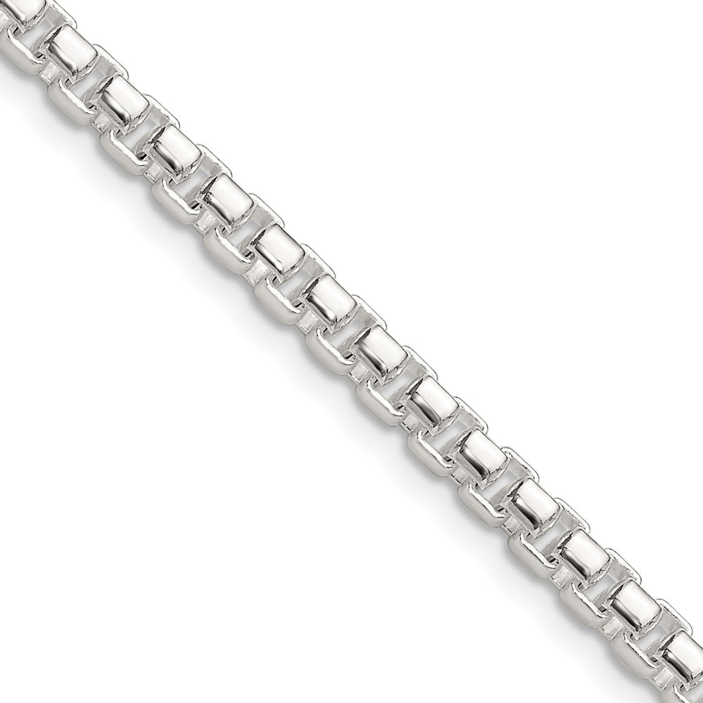 Sterling Silver Polished 4mm Round Box 26 Inch Chain