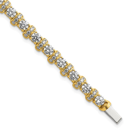 14K Yellow Gold 7 3/4 carat Lab Grown Diamond VS/SI+ G+ Complete Fashion Tennis Bracelet