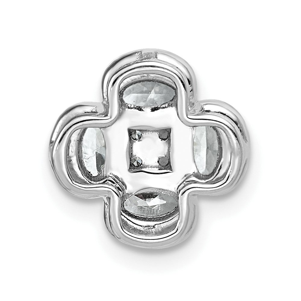 14K White Gold 1 1/8 carat Lab Grown Diamond VS/SI+ G+ Complete Cluster Chain Slide Pendant