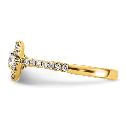 True Origin 14K Yellow Gold 1 carat Lab Grown Diamond VS+ F+ Complete Halo Engagement Ring