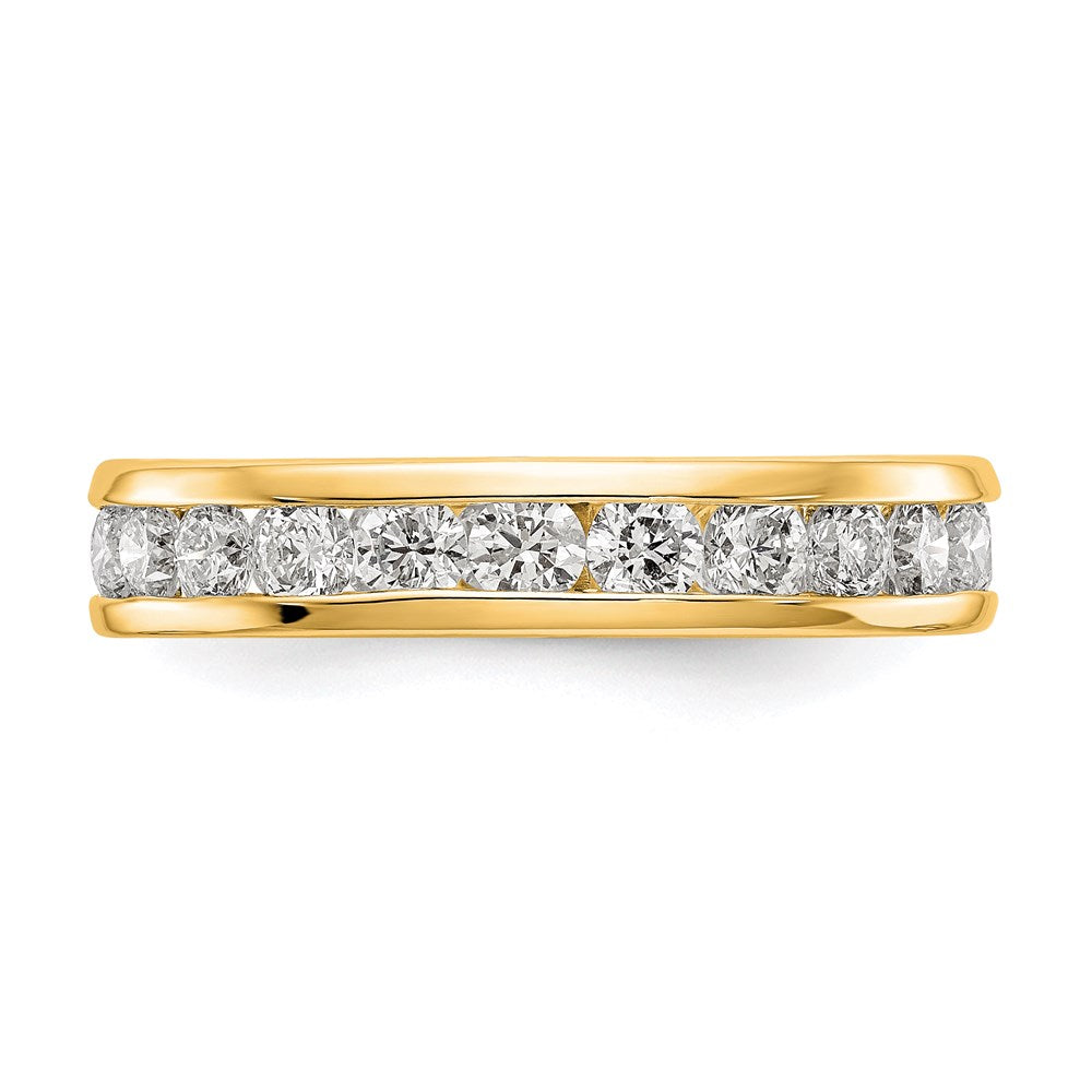 14K Yellow Gold Polished 2ct Channel Set Diamond Eternity Wedding Band Ring