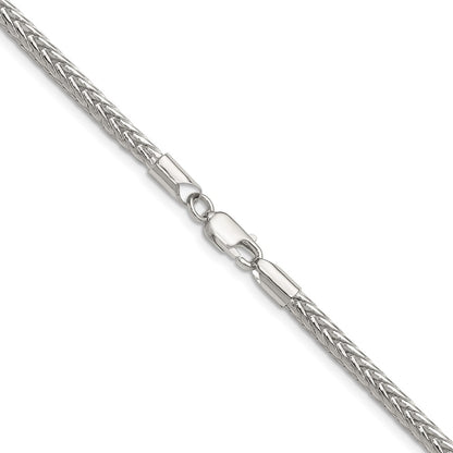 Sterling Silver 3.4mm Diamond-cut Round Franco 30 Inch Chain