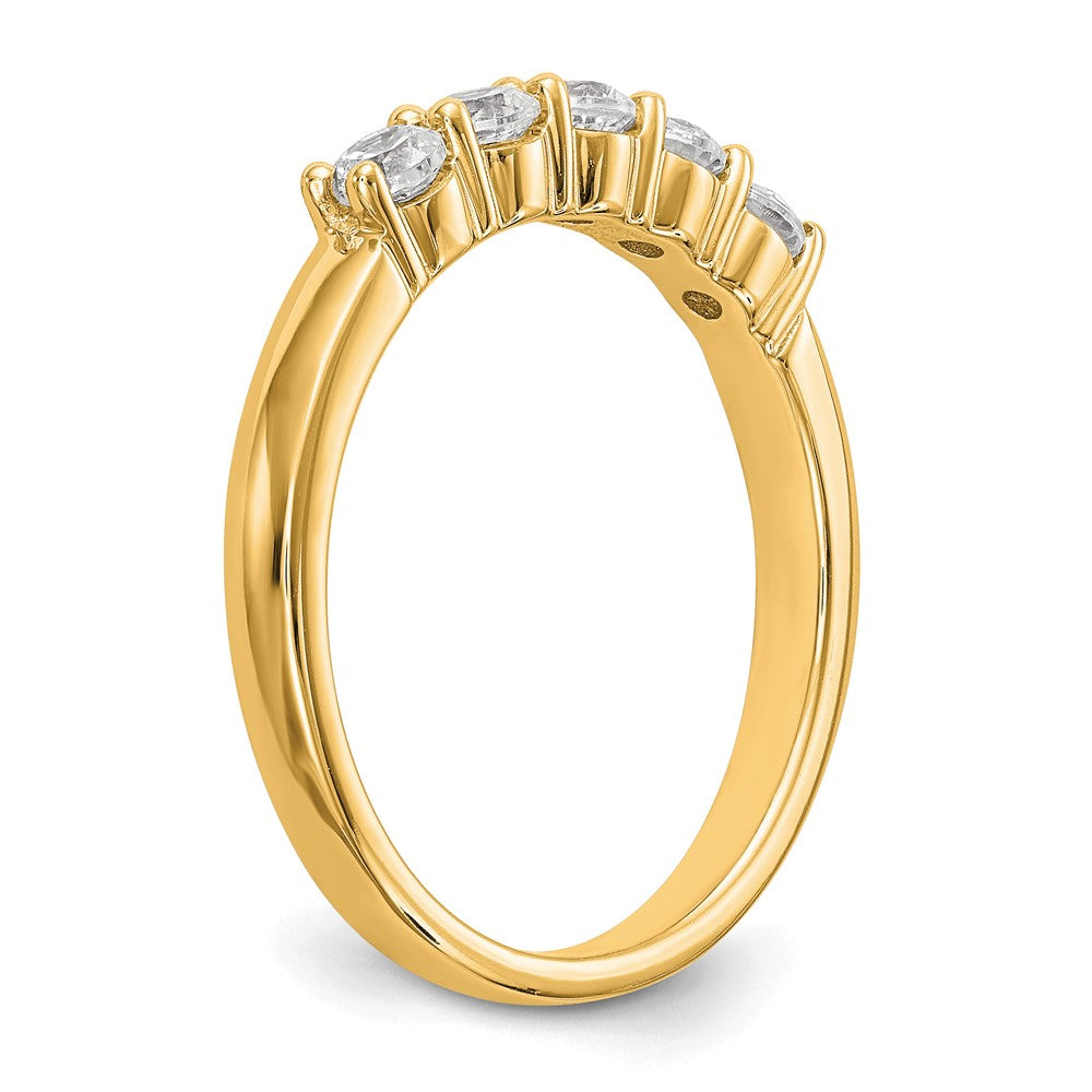14K Yellow Gold 5-Stone Diamond Wedding Band Ring