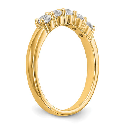 14K Yellow Gold 5-Stone Diamond Wedding Band Ring