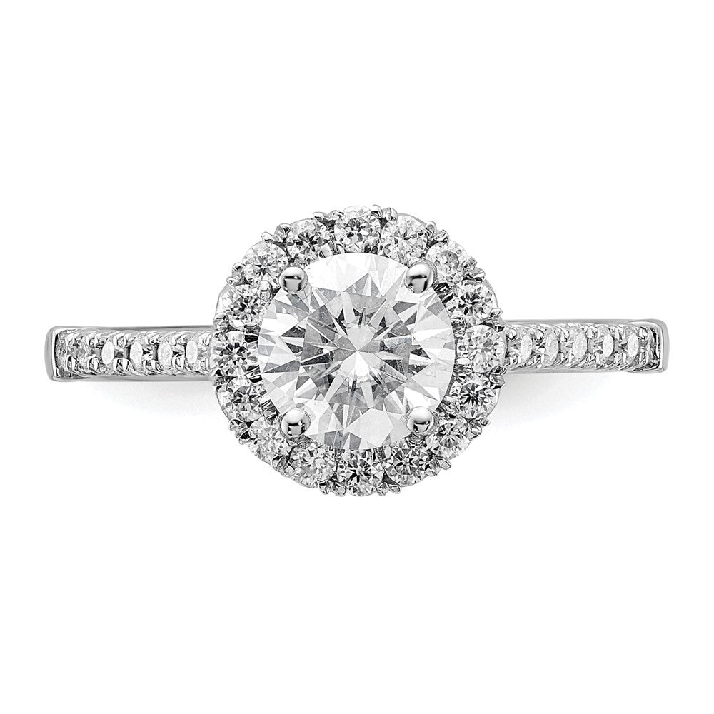 True Origin 14K White Gold 1/3 carat Lab Grown Diamond VS+ F+ Semi-Mount Round Halo Engagement Ring
