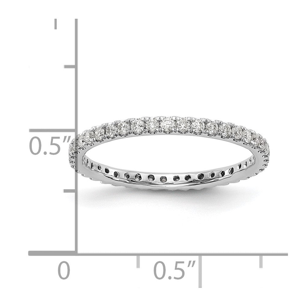 Platinum Polished U Shared Prong 1/2ct Diamond Eternity Wedding Band Ring