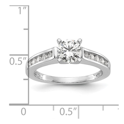 14K White Gold Peg Set 1/4 carat Channel-set Diamond Semi-mount Engagement Ring