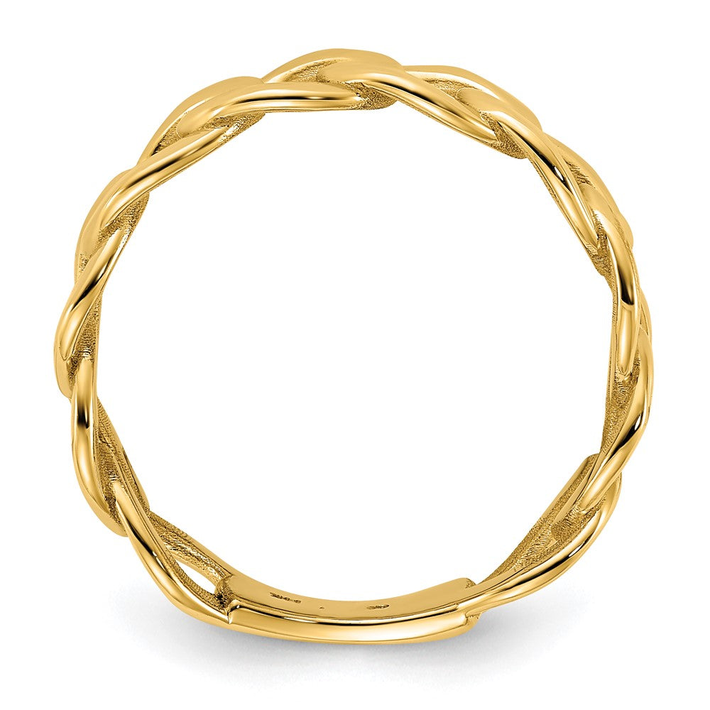 14K Yellow Gold Polished 8mm Men's Curb Link Ring