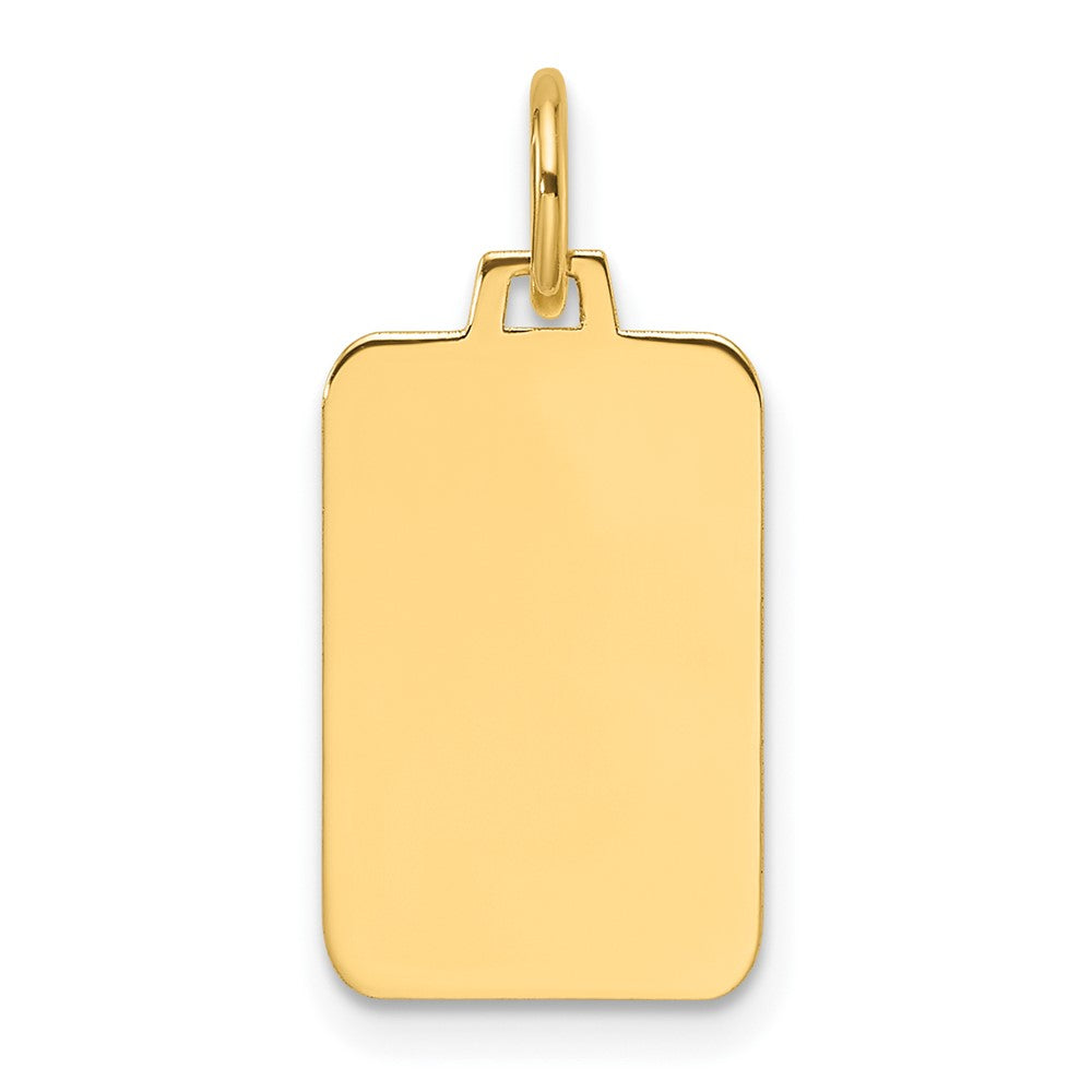 14K Yellow Gold Plain .035 Gauge Engravable Rectangular 15.4x10.5mm ...