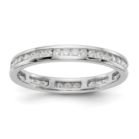 14k White Gold SI2-I1(H/I) Channel Set Eternity Wedding Band Ring