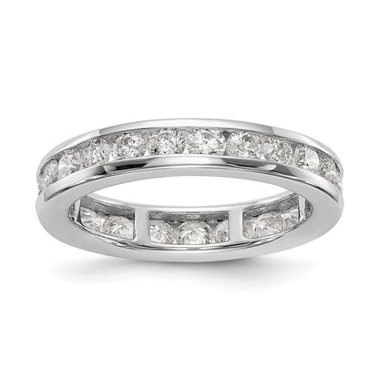 14K White Gold Polished 1.5ct Channel Diamond Eternity Wedding Band Ring