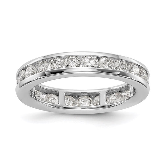 14K White Gold Polished 1.5ct Channel Diamond Eternity Wedding Band Ring
