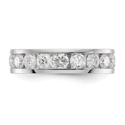 14K White Gold Polished 3ct Channel Set Diamond Eternity Wedding Band Ring