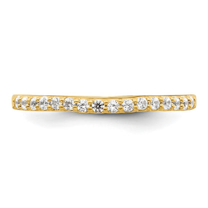 14K Yellow Gold 1/5 carat Diamond Contoured Complete Wedding Band Ring
