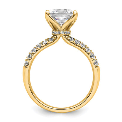 True Origin 14K Yellow Gold 2 5/8 carat Lab Grown Diamond VS+ F+ Complete Princess Engagement Ring