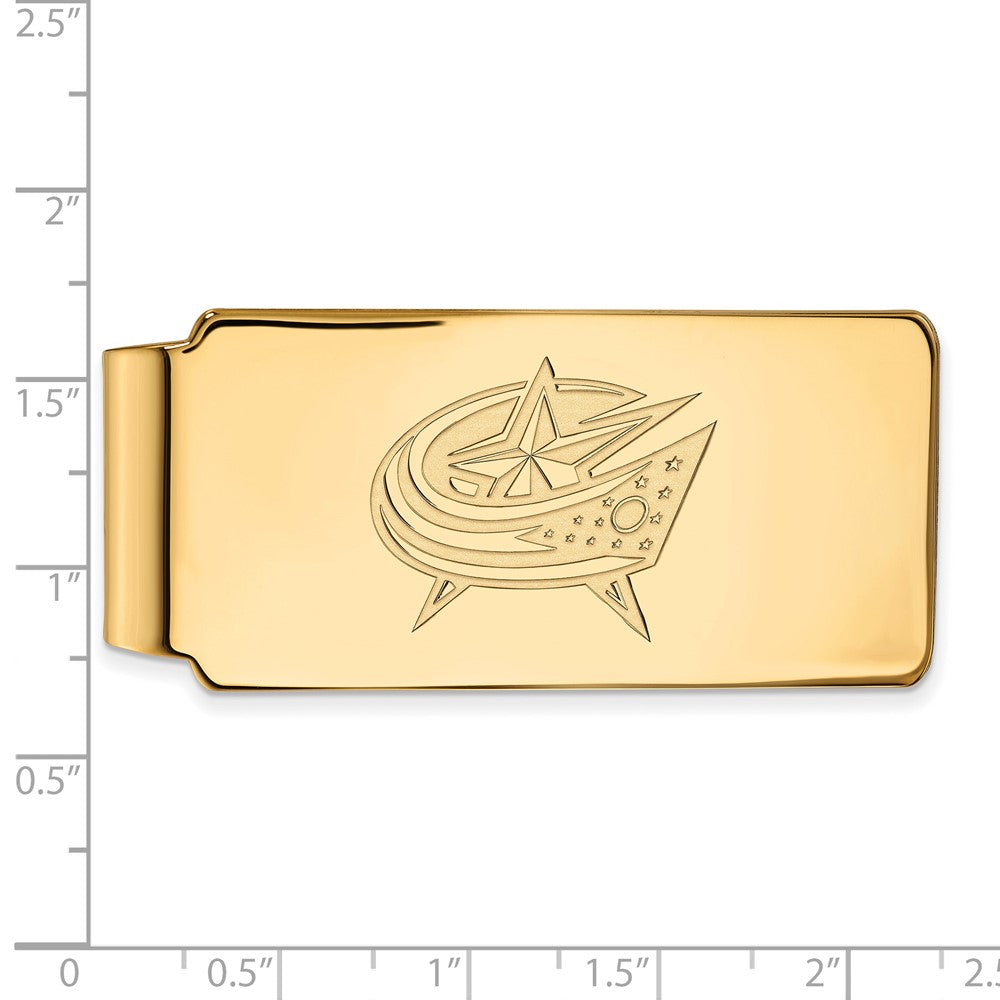 14K Yellow Gold Gold NHL LogoArt Columbus Blue Jackets Money Clip