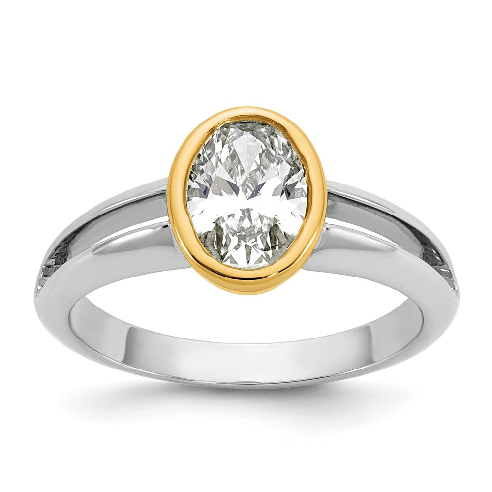 IBGoodman 14K Two-Tone 1 carat Lab Grown Diamond VS/SI+ G+ Complete Ladies Wedding Band Ring