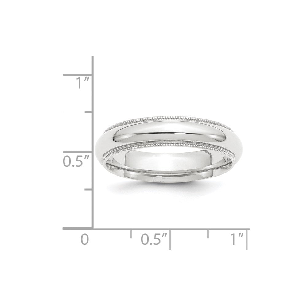 Platinum 5mm Polished Milgrain Comfort-Fit Wedding Band Ring