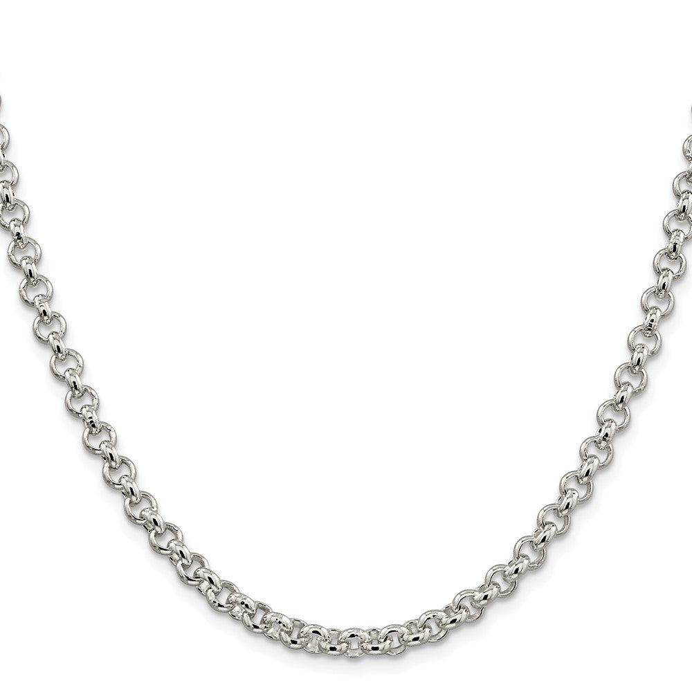 Sterling Silver Rhodium-plated 5mm Rolo 30 Inch Chain