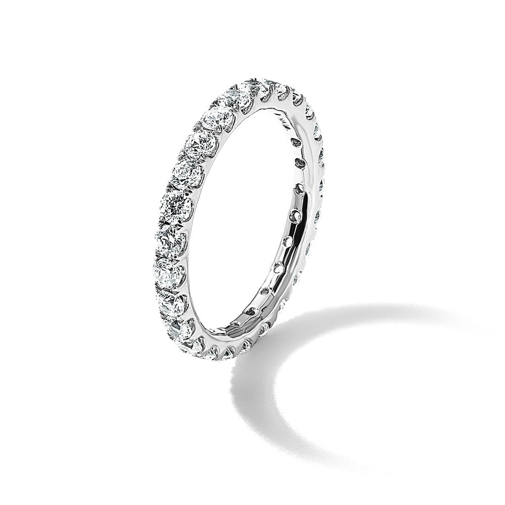 14K White Gold TRUE ORIGIN Lab Grown Diamond VS+ F+ 1 1/2ct. Eternity Wedding Band Ring