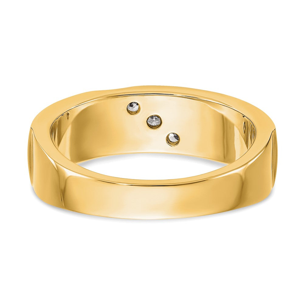 True Origin 14K Yellow Gold Men's 1/5 carat Lab Grown Diamond VS+ F+ Complete Wedding Band Ring