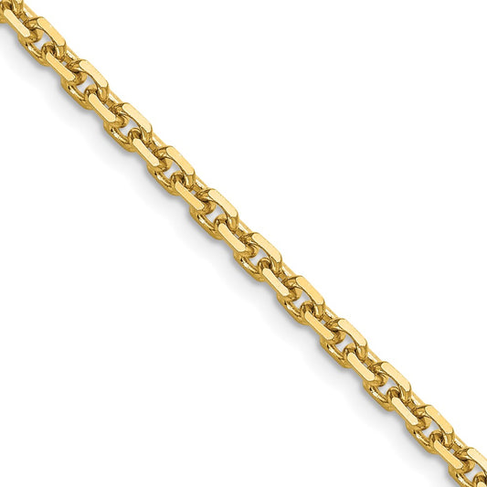 14K Yellow Gold 3.25mm D/C French Link 22 Inch Chain