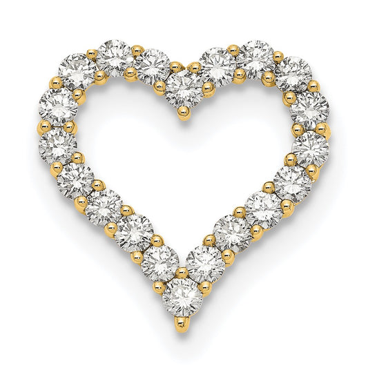 14K Yellow Gold Certified Lab Grown Diamond VS DEF Heart Pendant