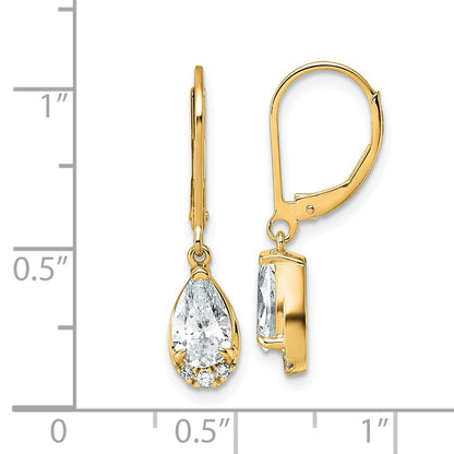 True Origin 14K Yellow Gold 1 3/4 carat Lab Grown Diamond VS+ F+ Complete Leverback Earrings