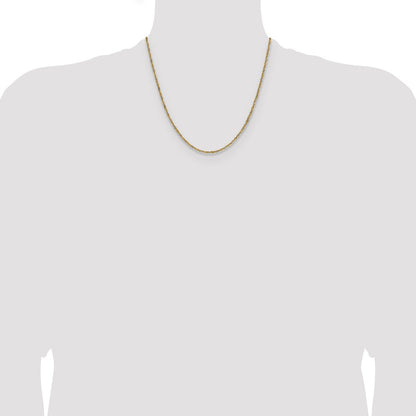 14K Yellow Gold with Rhodium 1.65mm Singapore 20 Inch Chain