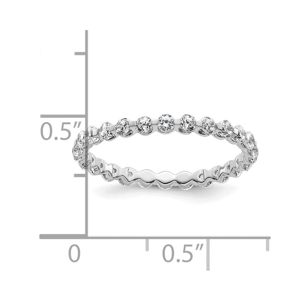 True Origin 14K White Gold 7/8 carat Lab Grown Diamond VS+ F+ Size 9 Complete Eternity Wedding Band Ring