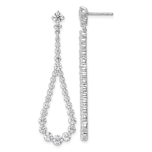 14K White Gold 3 carat Lab Grown Diamond VS/SI+ G+ Complete Fashion Teardrop Earrings